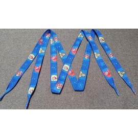 Unbranded Spongebob Shoe Laces  One Set Blue Double Sided 36" With Patrick Squidward Sandy