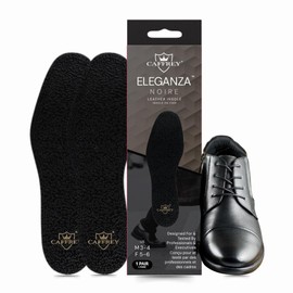 Caffrey Eleganza Noire Premium Sheep Leather Insole – Durable & Elastic, Processed for Softness & Comfort, Expands & Retracts While Walking, High-Grade Leather for Ultimate Foot Support (35-36)