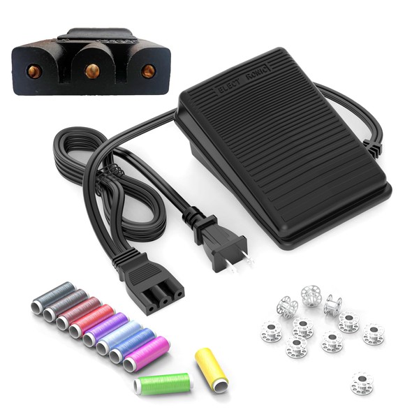 Sewing Machine Pedal and Power Cord for Singer, Compatible with