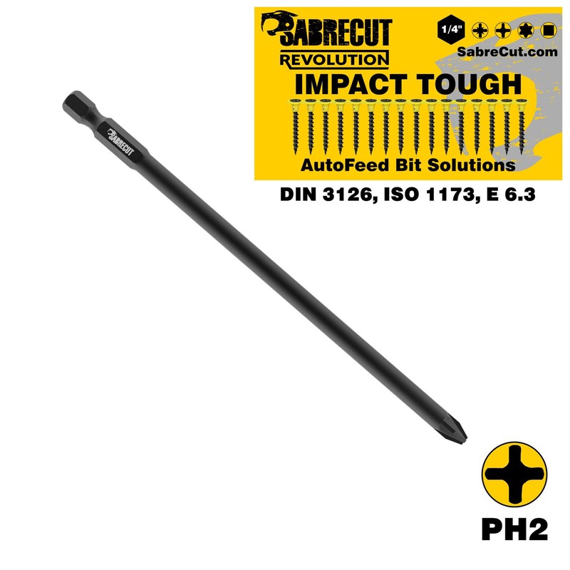 5 x SabreCut AFSC155PH2_5 155mm PH2 Autofeed Collated Drywall Screwdriver