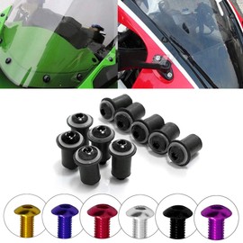 COPART M5 15mm Fairing Bolt Kit Screws Nuts Washers Mounting Kits for Motorcycle Windshield Windscreen Body Work Bolts,Black