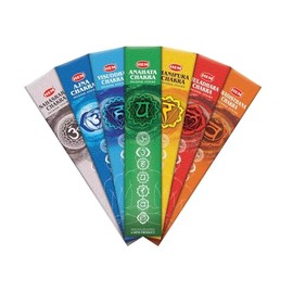 Hem Seven Chakra Pouch, 7 Packs of 35 Incense Sticks for Meditation, Yoga, Relaxation, Healing and Positivity By Rushant