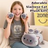 Kawaii Siamese Cat Plush – Mommy Cat with 4 Baby