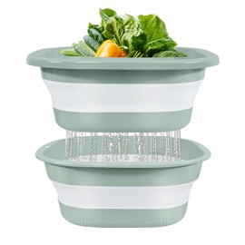 madesmart Lavabo plegable, lavabo plegable para lavar platos, cuencos, cubiertos y productos, diseño emergente que ahorra espacio con asas de fácil ag