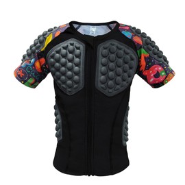 Topeter Padded Compression Shirt with Protective Gear and Shock Guard, Sports Vest for Football, Goalkeeper, Paintball, Airsoft and Contact Extreme Sports for Girls (Yellow YXL)