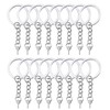HAUTOCO 100Pcs Keychain Rings with Chain, Open Jump Rings and