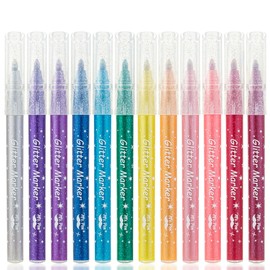 Mr. Pen- Glitter Markers, 12 pcs, Assorted Color, Medium Tip Glitter Markers for Kids and Adults