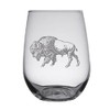 HullSpeed Designs Bison - Buffalo Engraved Stemless Wine Glasses (Set