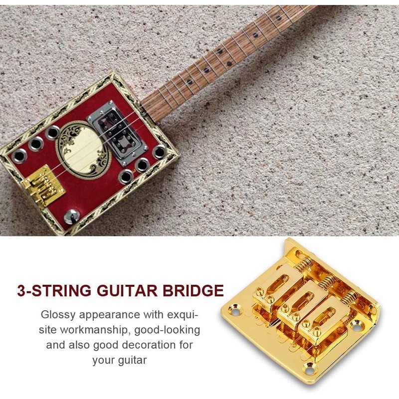 TUOREN Complete 3 String Box Guitar Replacement Part inclued Saddle