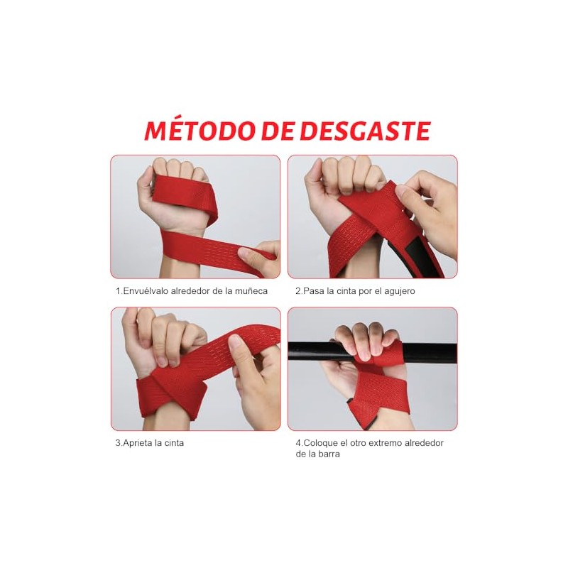Correas de levantamiento de silicona antideslizante 4 piezas, Straps Para
