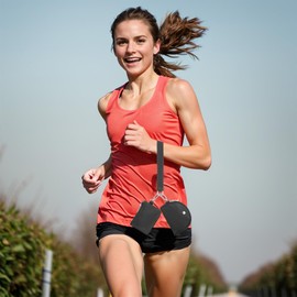 SUIKIHUM Dual Pouch Wristlet Wallets for Women, Coin Purse Zip Around Wristlet Pouch, Portable Zipper Wristlet Nylon for Daily Travel Walking, Black