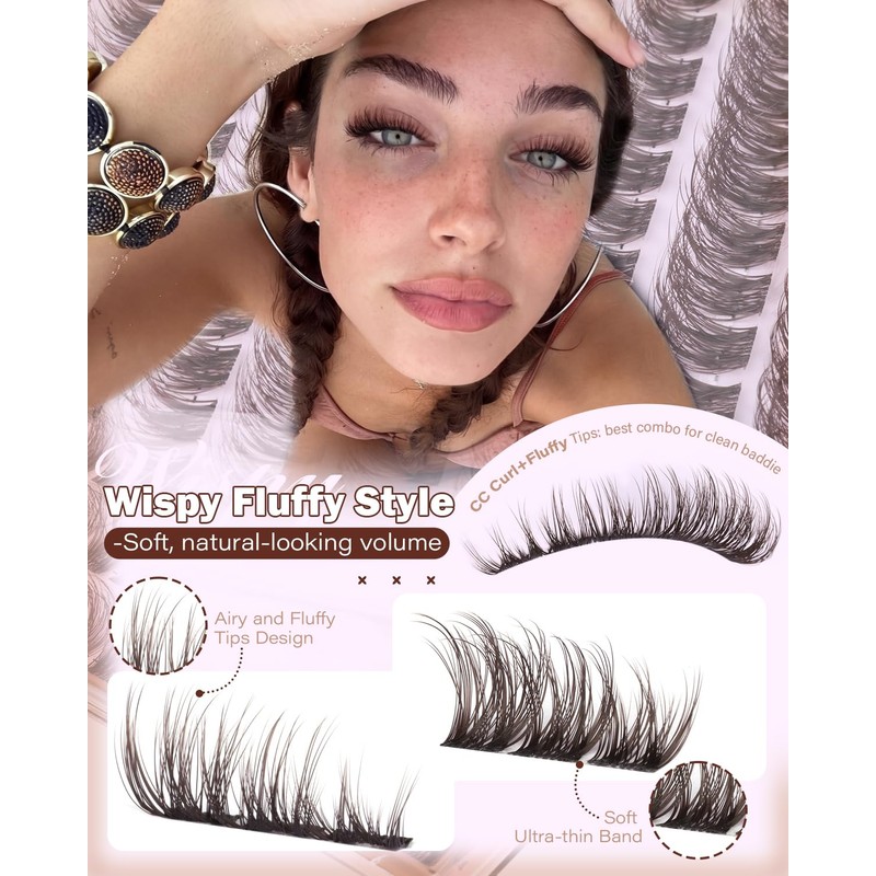 Brown Lash Clusters Wispy Eyelash Clusters Brown Natural