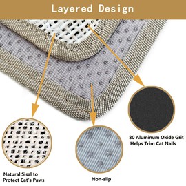 Cat Nail File Scratcher, Cat Nail File with80 Aluminum Oxide Grit, Natural Cat Scratch Pads Wrap Around a Cat ScratcherPost or Cat Tree Base to Help Trimming Cat Nails and Protect Furniture