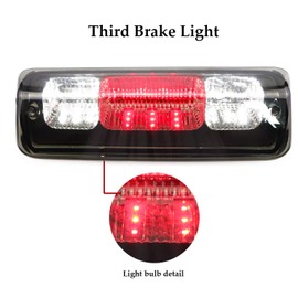 for 2007-2010 Ford Explorer Sport 2004-2008 Ford F150 2006-2008 Lincoln Mark LT LED Bar 3rd Third Tail Brake Light Rear Cargo Lamp High Mount Stop light (Chrome Housing + Smoke Lens)