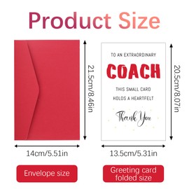 Thank You Coach Card for Men & Women, Basketball Soccer Football Coach Retirement Gifts with Envelope for Coaches Appreciation Gifts