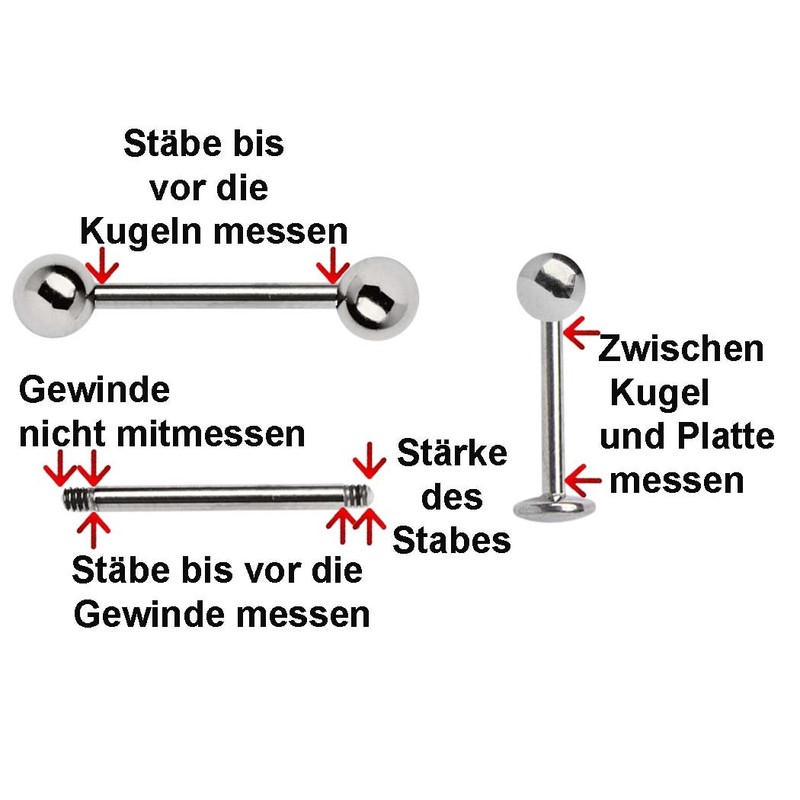 Ear Piercing Labret Stud 1.2 mm with Three Mini Balls,