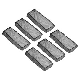 sourcing map 6Pcs Floor Vent Filter Screen, 4x8 Inch Floor Register Cover Trap Floor Vent Screen Net Cover for Home Air Vent Filter Mesh Keeps Debris Out, Black