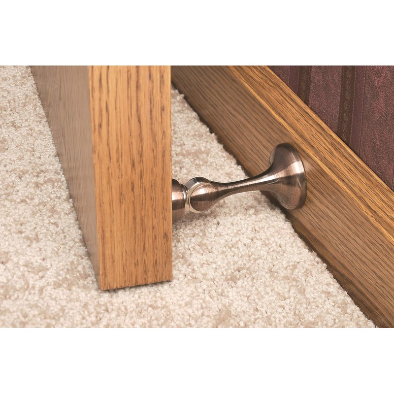 SOSS Zinc Magnetic Door Stop with Hidden Screw Mounts, White