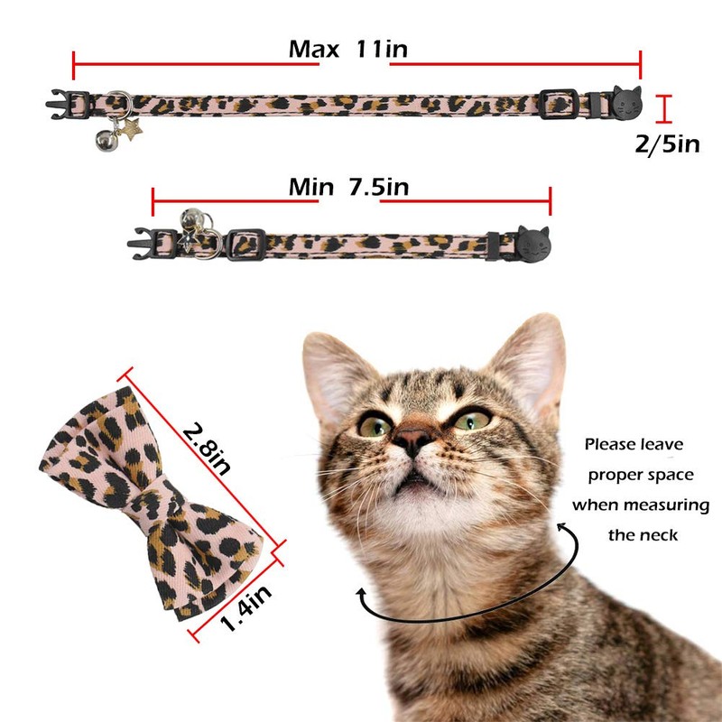 XPangle Bowtie Cat Collars Breakaway with Bell, Adjustable Cute Kitty