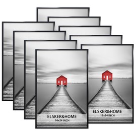 ELSKER&HOME 16x24 Poster Frame 9 Pack, Black Picture Frame for Horizontal or Vertical Wall Mounting, Sturdy and Scratch-proof