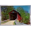 FLYOD MITCHELL INDIANA COVERED BRIDGE POSTCARD DICK HUFFMAN BRIDGE OVER