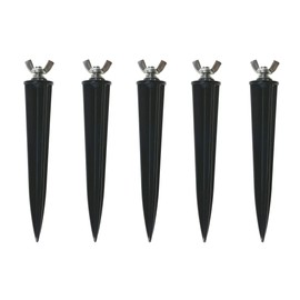 Trango Pack of 5 GS5 garden ground spikes, made of black plastic, lamp holder, spike spotlight, garden spike, ground spike, garden spotlight, ground spike, ground holder, floodlight ground spike