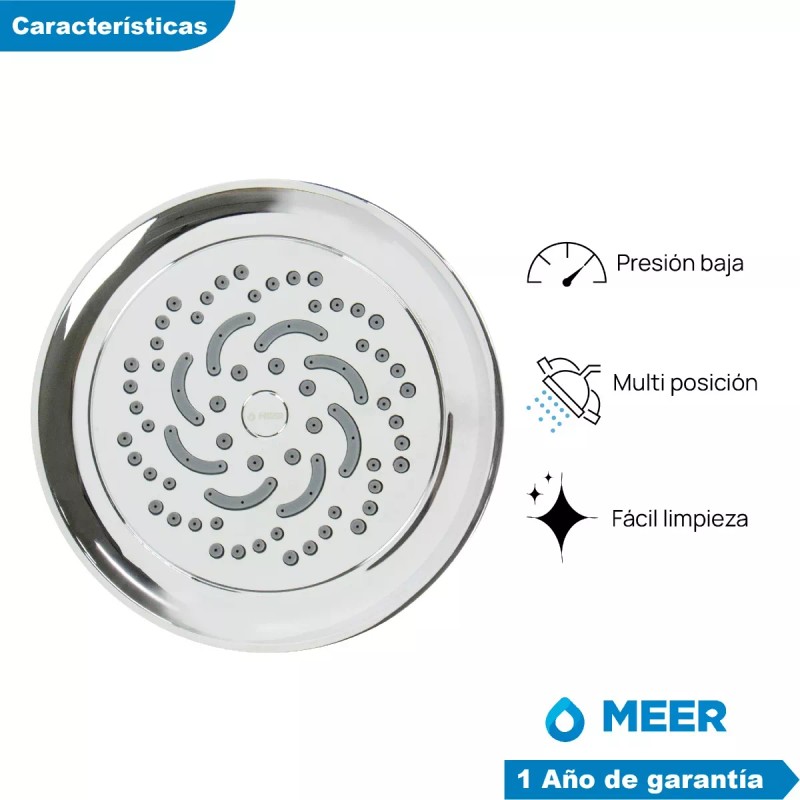 CNX Regadera Redonda Con Tubo Multiposición Cromada Cnx