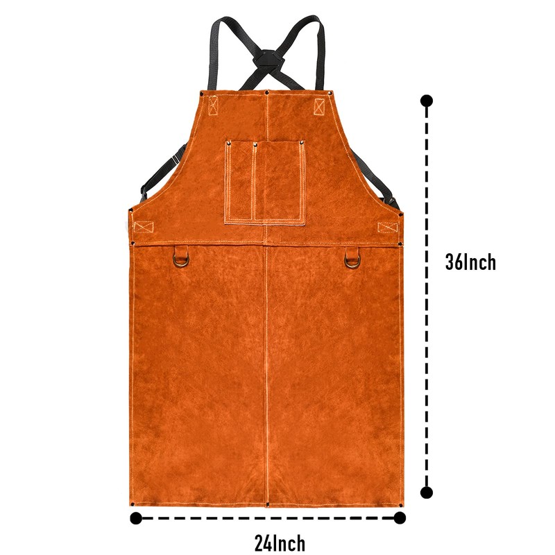 Leather Welding Work Apron - Heat Resistant & Flame Resistant