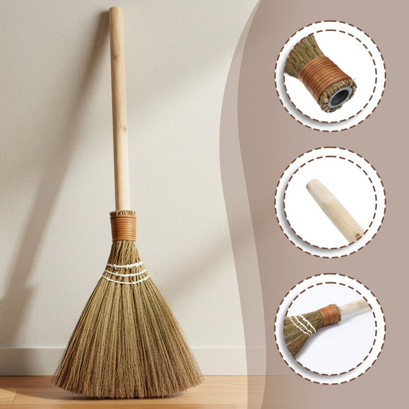 Ckhoid Wedding Broom for Jumping Ceremony, Handmade Natural Whisk Broom