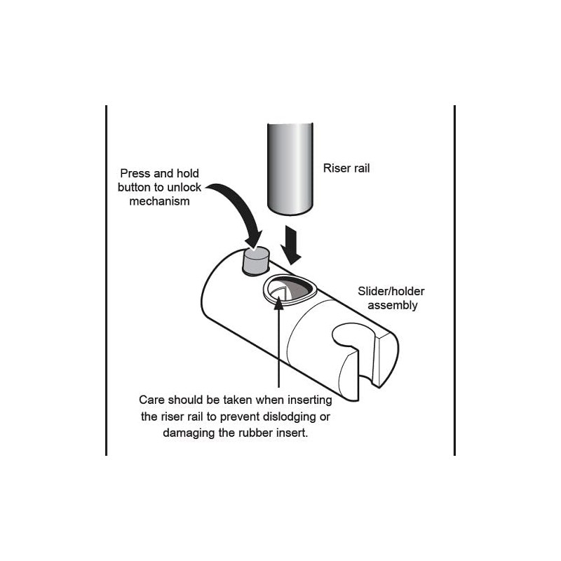 Triton Showers RERRHH22WHT Riser Rail Handset Holder, White, 22 mm