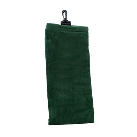 16” x 25” Golf Sports Tri-Fold Hemmed Towel with Snap Hook (Green)
