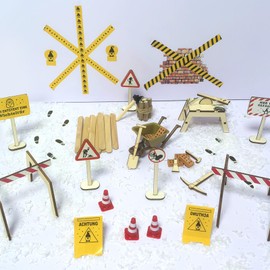 HARRA HOME Gnome Construction Site Set, 38 Pieces Gnome Door Accessories Christmas DIY Mini Gnome Construction Site - Opening of the Elfgate Building Project