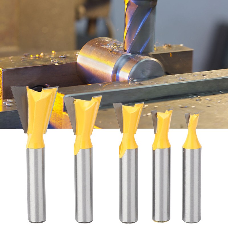 5 Pcs Woodworking Dovetail Router Bit Dovetail End Milling Cutter