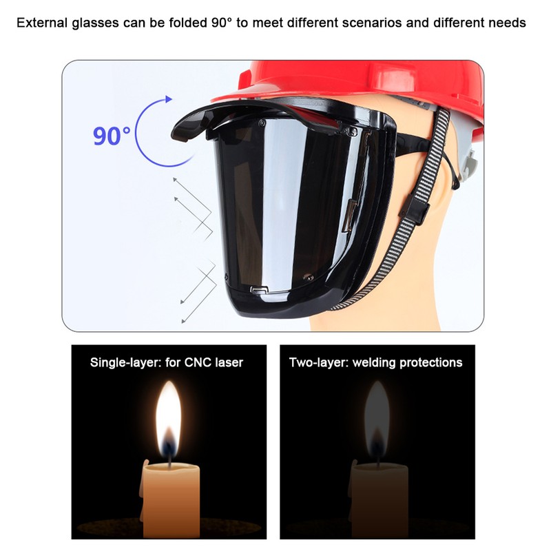 PC Welding Facemask 180° Large View Wearable Welding Facemask 120℃