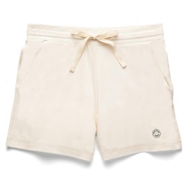 MON CHOU Relaxed Fit Pima Cotton Shorts for Women - 100% Organic Cotton, Luxuriously Soft Shorts with Pockets and Drawstring (Ivory, Small)