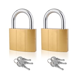 2 Piece Security Padlock with 6 Keys Anti-Theft Shear Proof Metal Padlock Luggage Security Lock Mini Heavy Duty Lock