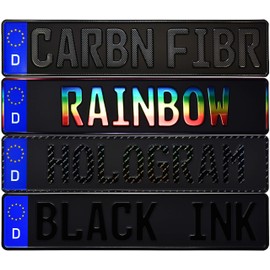 Custom Black German License Plate (Choose Side Band and Ink)
