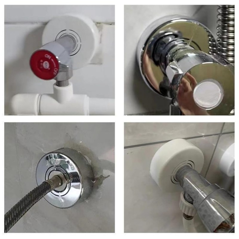 cuttable Wall Split Flange, Split ABS Lightweight Escutcheon Cover Plate,Chrome,for