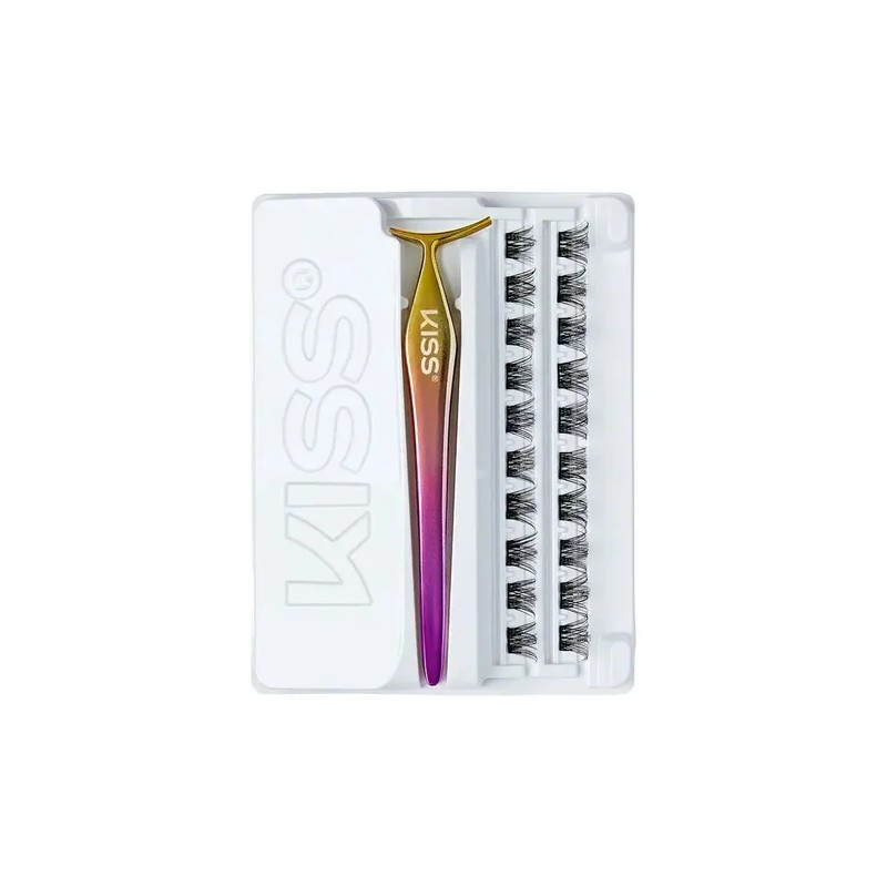 Pestañas Postizas Con Aplicador Kiss Impress Falsies Voluminous Color negro