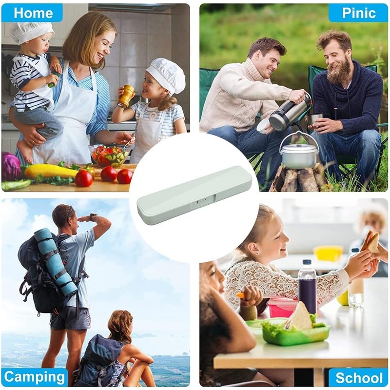ZKSXOA 1Pcs Portable Flatware Box, Travel Tableware Storage Case Box,