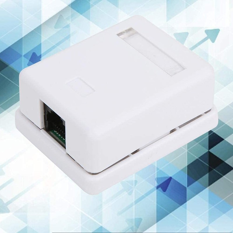 Fafeicy 2Pcs Mount Box RJ45 Cat6 Single Port Desktop Information