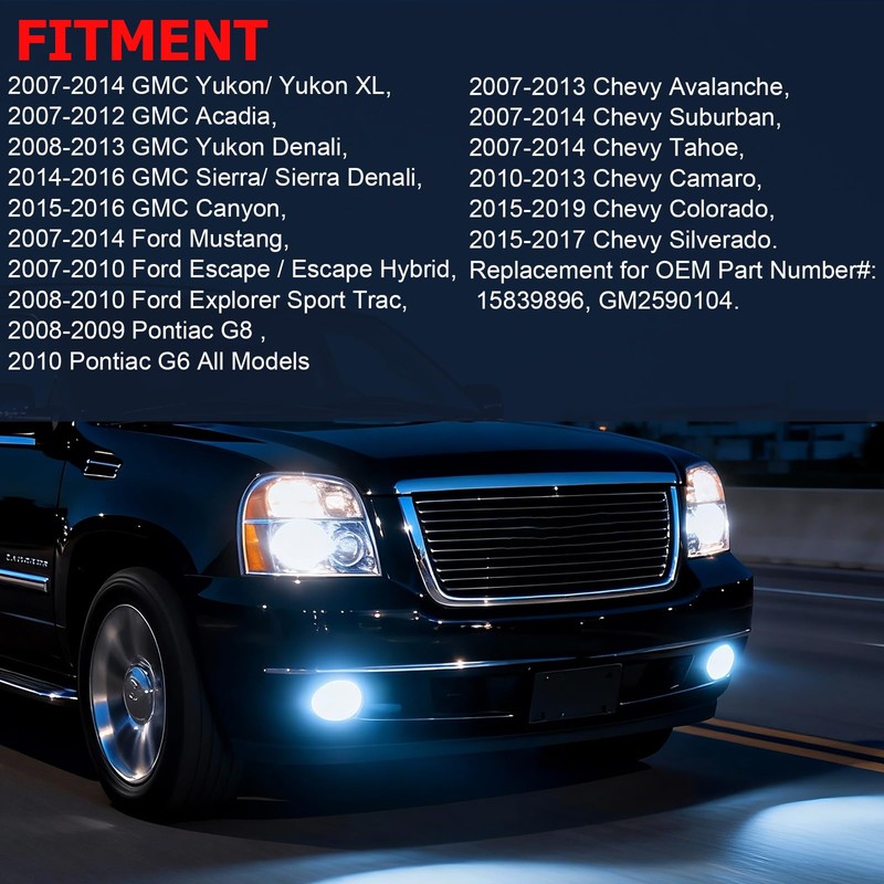LED With DRL Driving Fog Lights for 2007-2013 Avalanche/ 2007-2014