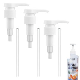 HQRKOTM Pack of 3 Dosing Pump 1 Litre Syrup Screw Bottle Dosing Dispenser Syrup Dispenser Reusable Pump Attachment Shampoo Pump Dispenser Pump Head for 28/410 Thread Container Bottle, a