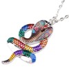 DUOWEI Cobras Snake Chain Necklace Enamel Snake Pendant Jewellery Reptile