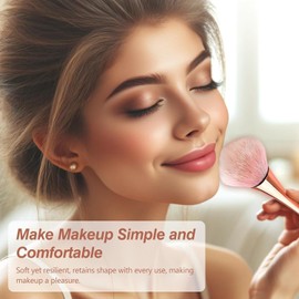 Brocha De Maquillaje, Brocha Rubor, Brocha Grande Para Polvos Suelto O Prensado, Cepillo Con Fibras De Felpa Pinceles Para Maquillaje Profesional
