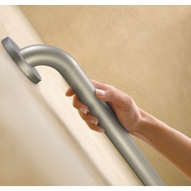 Moen Bathroom Safety 18-Inch Stainless Steel Bathroom Grab Bar with Concealed Screws and Slip-Resistant Peened Texture, R8718P