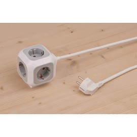 Brennenstuhl Alea-Power Steckdosenblock/Steckdosenwürfel 4-Fach (mit 1,4m Kabel und erhöhtem Berührungsschutz)