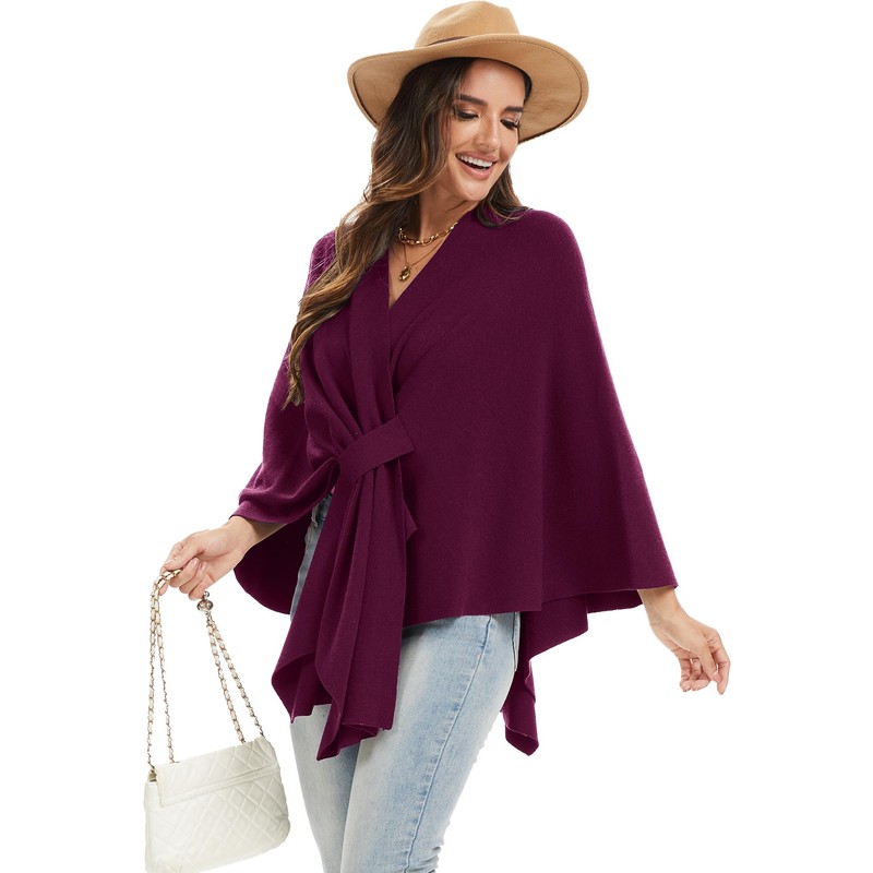 Moss Rose Womens Elegant Shawl Wraps Soft Open Front Poncho
