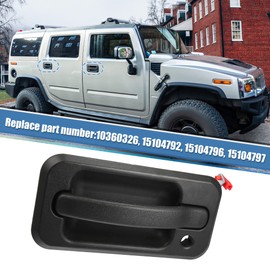 X AUTOHAUX 4 Pcs Exterior Door Handle with Key Hole for Hummer H2 2003-2009 131609870457 15104792 10360326 Black Front Rear Left Right
