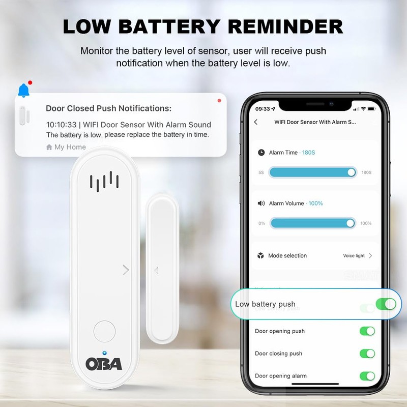 OBA -DRW22 Tuya Smart: Complete WiFi Alarm, Door/Window Sensors, Siren,